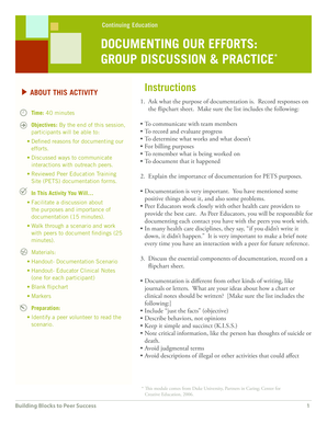 Peer Educator Clinical Notes Form