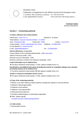 Contract notice - Fourniture, d ploiement et maintenance d une solution de Gestion de la Relation Client (CRM) / FR-Strasbourg Cedex. 2014-158601 / 3341335 - arte