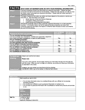 1st Mariner Bank Privacy Notice