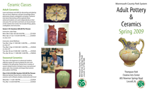 Monmouth County Park System Ceramic Classes Registration Form