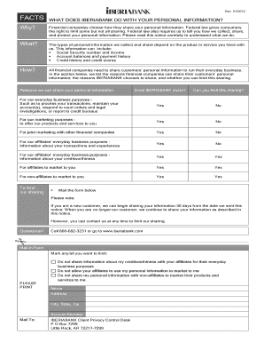 IBERIABANK Privacy Notice and Opt-Out Form