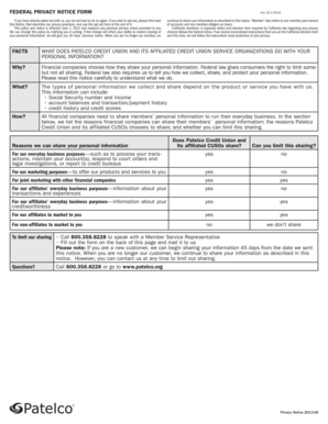 Federal Privacy Notice Form