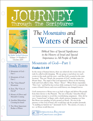 Mountains and Waters of Israel Study Guide
