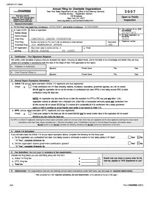 New York Charitable Organization Annual Filing Form
