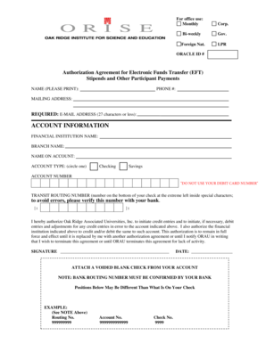 ACCOUNT INFORMATION - orise orau