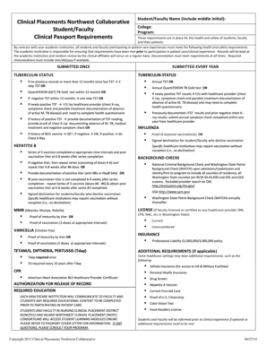 Clinical Passport Requirements Form