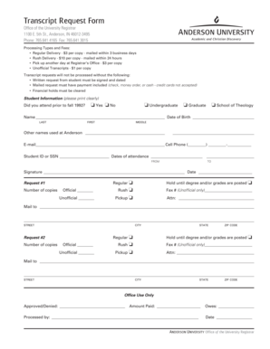 Transcript Request Form