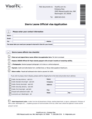Sierra Leone Official Visa Application