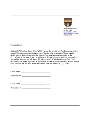 player clearance letter