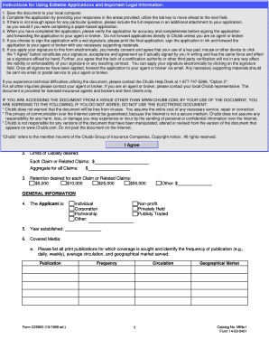 Multimedia Liability Insurance Application