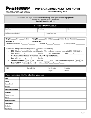 Student Physical/Immunization Form