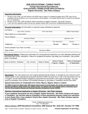 SDR Educational Consultants Evaluation Translation Application