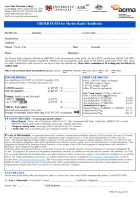 Order Form for Marine Radio Handbooks