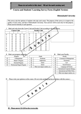 Course and Students’ Learning Survey Form