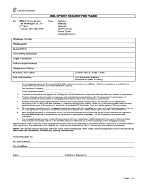 Solicitor's Request for Funds