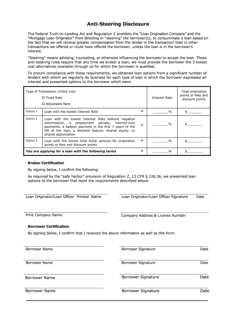 anti steering disclosure Preview on Page 1.