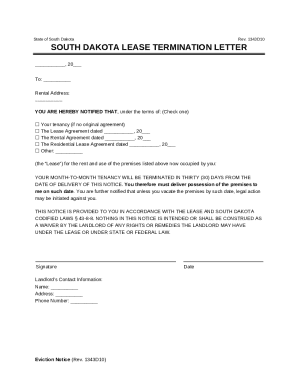 Free South Dakota Rental Lease Agreement