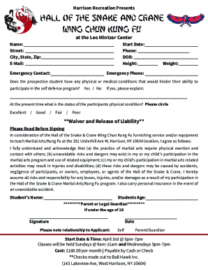 Harrison Recreation Self Defense Program Registration