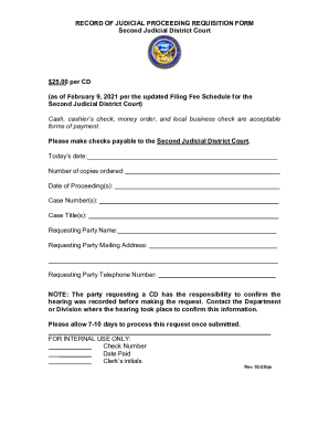 Judicial Proceeding Requisition Form