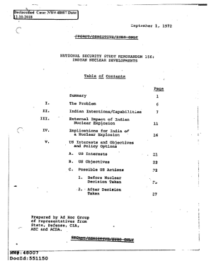 NSSM-156: INDIAN NUCLEAR DEVELTS SECR:ET/ ...