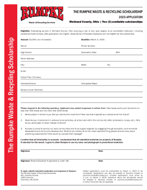 Rumpke Waste & Recycling Scholarship 2025 Application