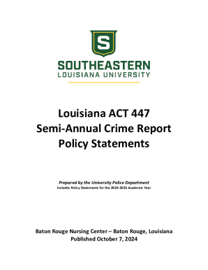 Louisiana Act 447 Semi-annual Crime Report