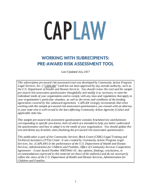 PRE-AWARD RISK ASSESSMENT TOOL