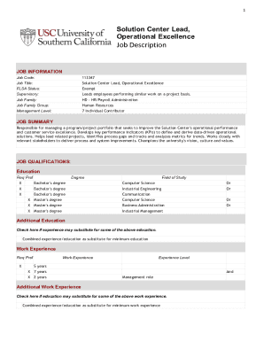 Solution Center Lead, Operational Excellence