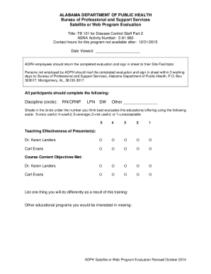 Satellite or Web Program Evaluation