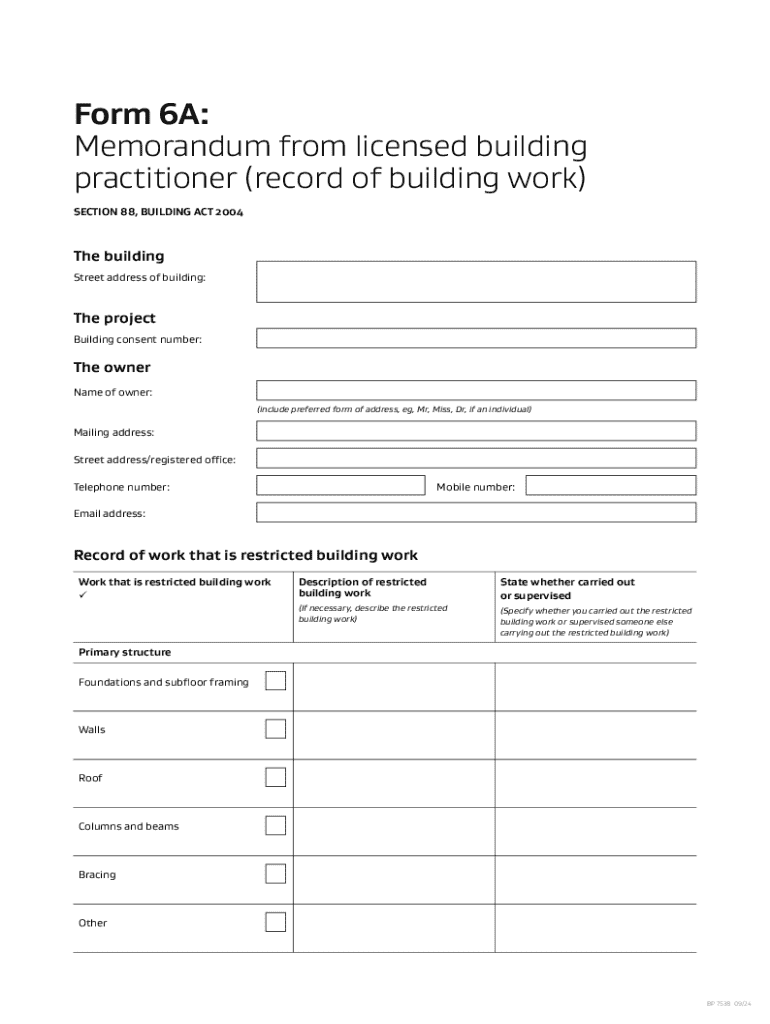 Form 6a Building Fill Out Sign Online DocHub