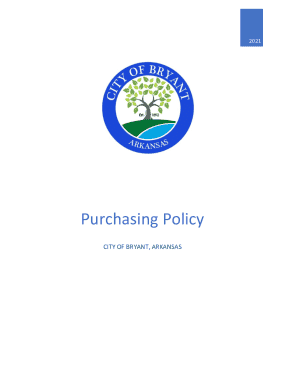 Purchasing Policy. City of bryant, Arkansas