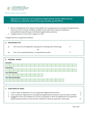 Application for Occupational Supplementary Pension (osp) 2
