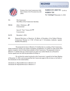 Proposed Revisions to Directives 10 and 17