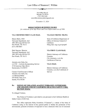 60-day Notice of Intent to Sue