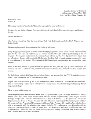 Regular Meeting Minutes