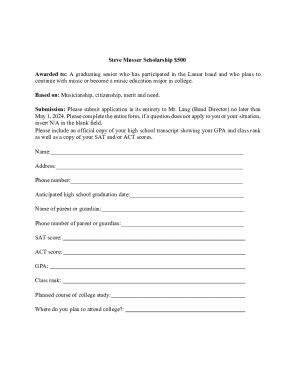 Steve Musser Scholarship $500 Awarded to