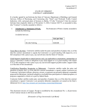 Contract Amendment #1