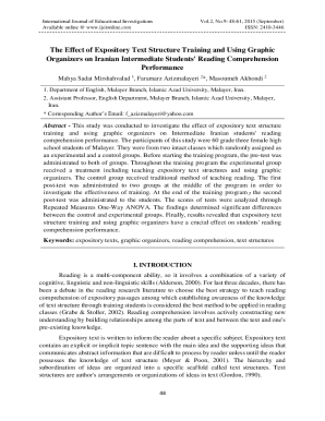 The Effect of Expository Text Structure Training on Iranian ...