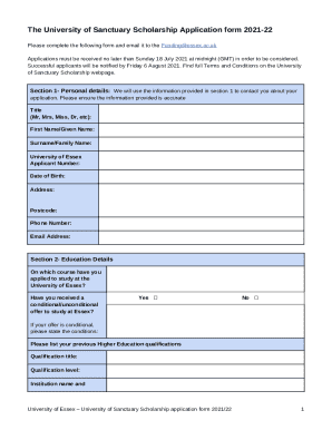 University of Essex "University of Sanctuary Scholarship for ...