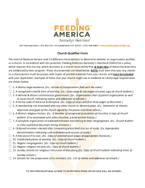Church Qualifier Form