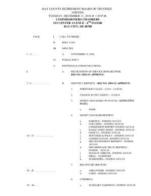 Bay County Retirement Board Agenda