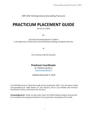 Practicum Placement Guide