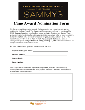 Cane Award Nomination Form