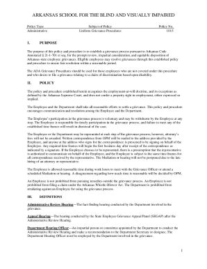 Uniform Grievance Procedures