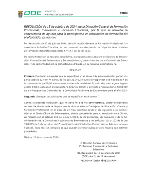 Resolucin de 15 de octubre de 2024, de la direccin general de formacin