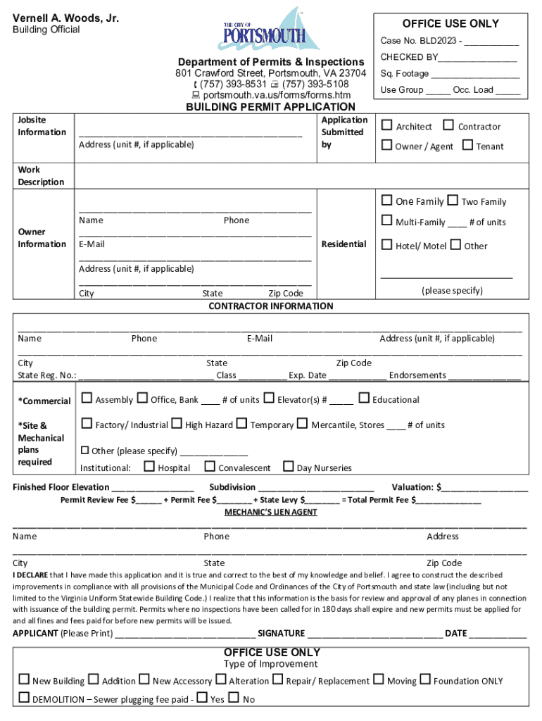 Vernell A Woods, Jr Department of Permits and Inspections Preview on Page 1
