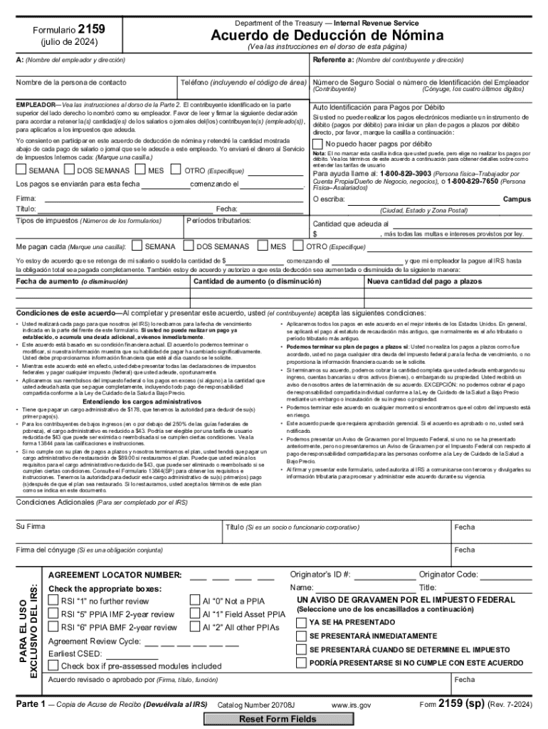 Form 2159 (sp) (Rev 7-2024) Preview on Page 1
