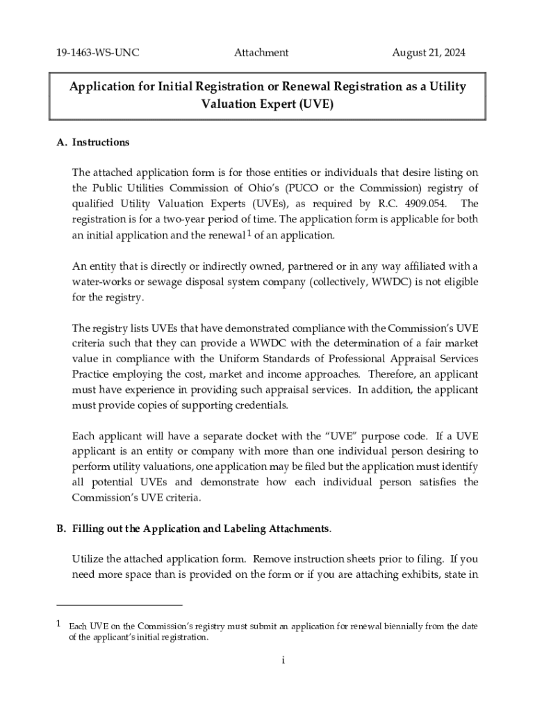 Fillable Online Utility Valuation Expert Registration Application Fax ...