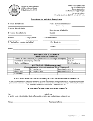 Request medical examiner recordsservices