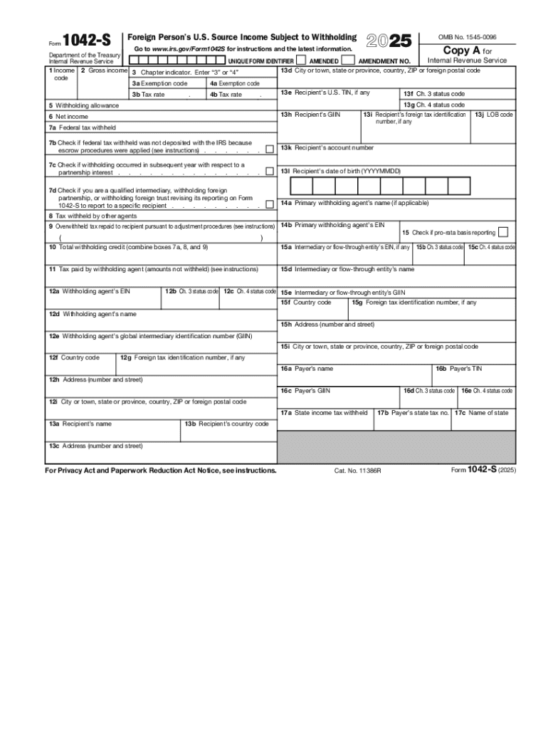 form 1042 Preview on Page 1